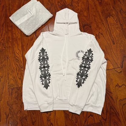 chrome hearts white hooded sweatshirt XXL