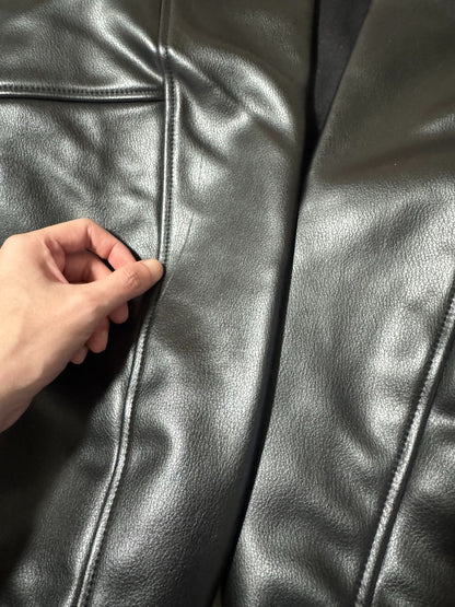 WTAPS 22AW Leather Sleeve Baseball Jacket