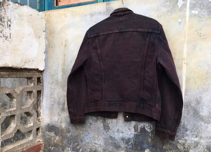 vintage 80s lee denim jacket with unique dye