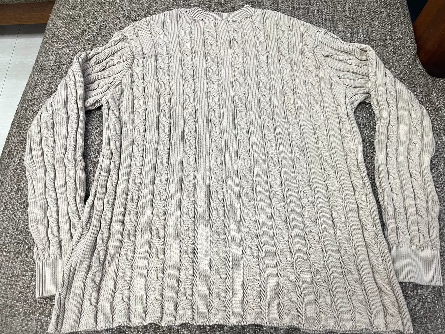 Auralee College Cable Knit Sweater