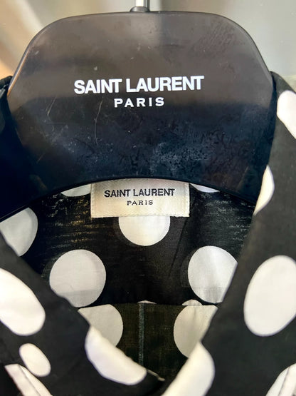 black and white polka dot shirt