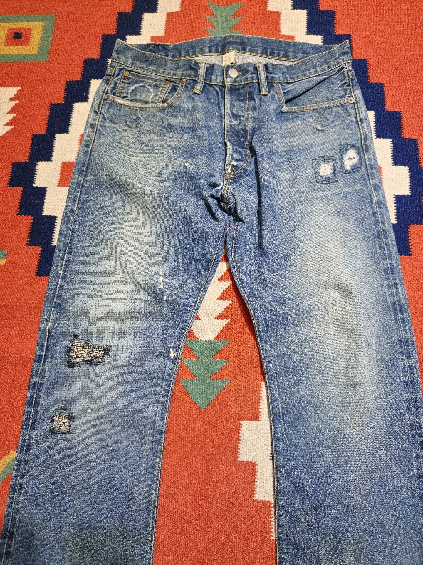 RRL Bootcut Distressed Denim Jeans