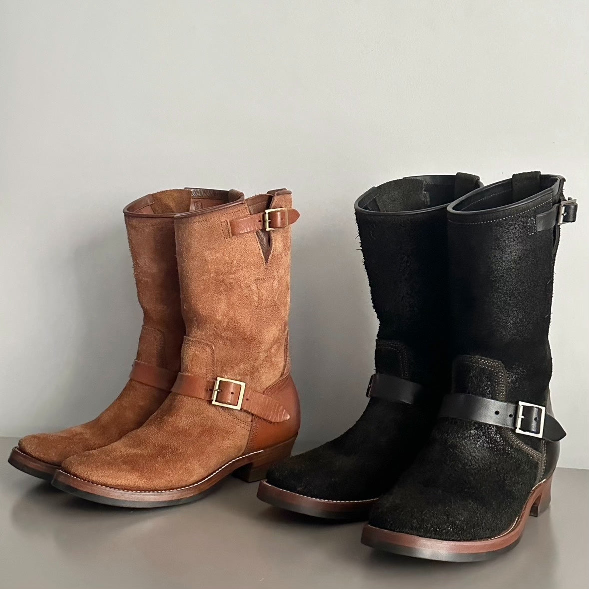 Clinch x BSW Black Roughout Engineer Boots