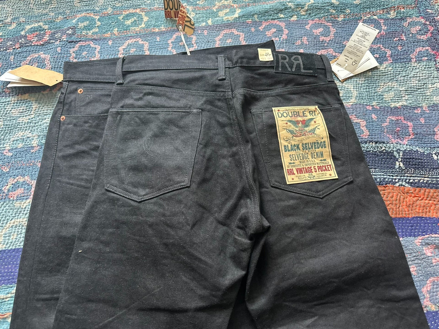 rrl ralph lauren washed vintage denim pants
