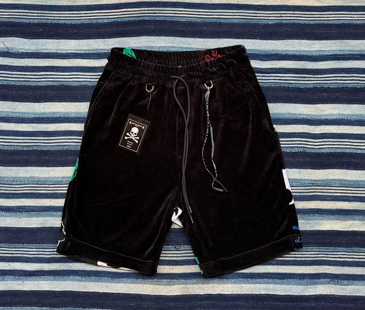 mastermind japan velvet skull graffiti shorts
