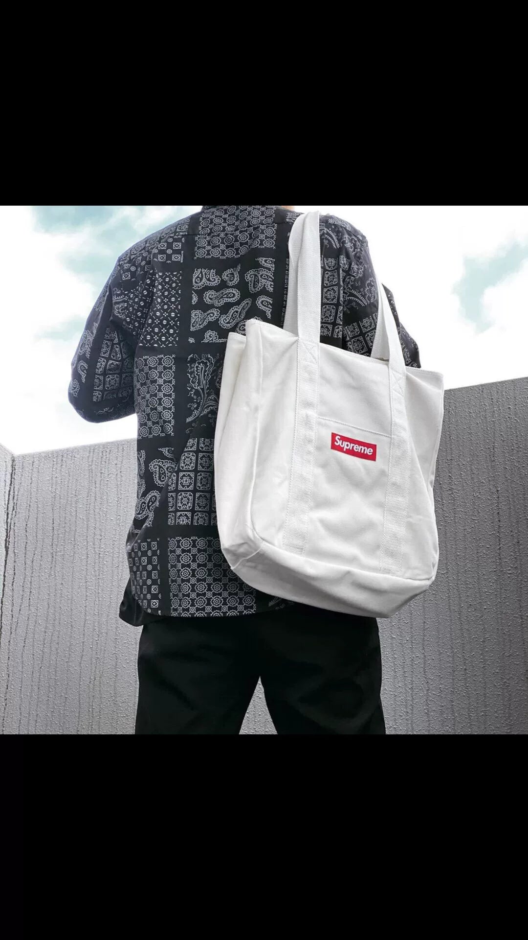 supreme fw20 canvas backpack tote bags