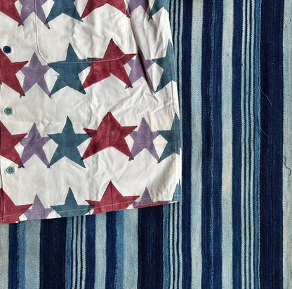 star block print short sleeve shirt