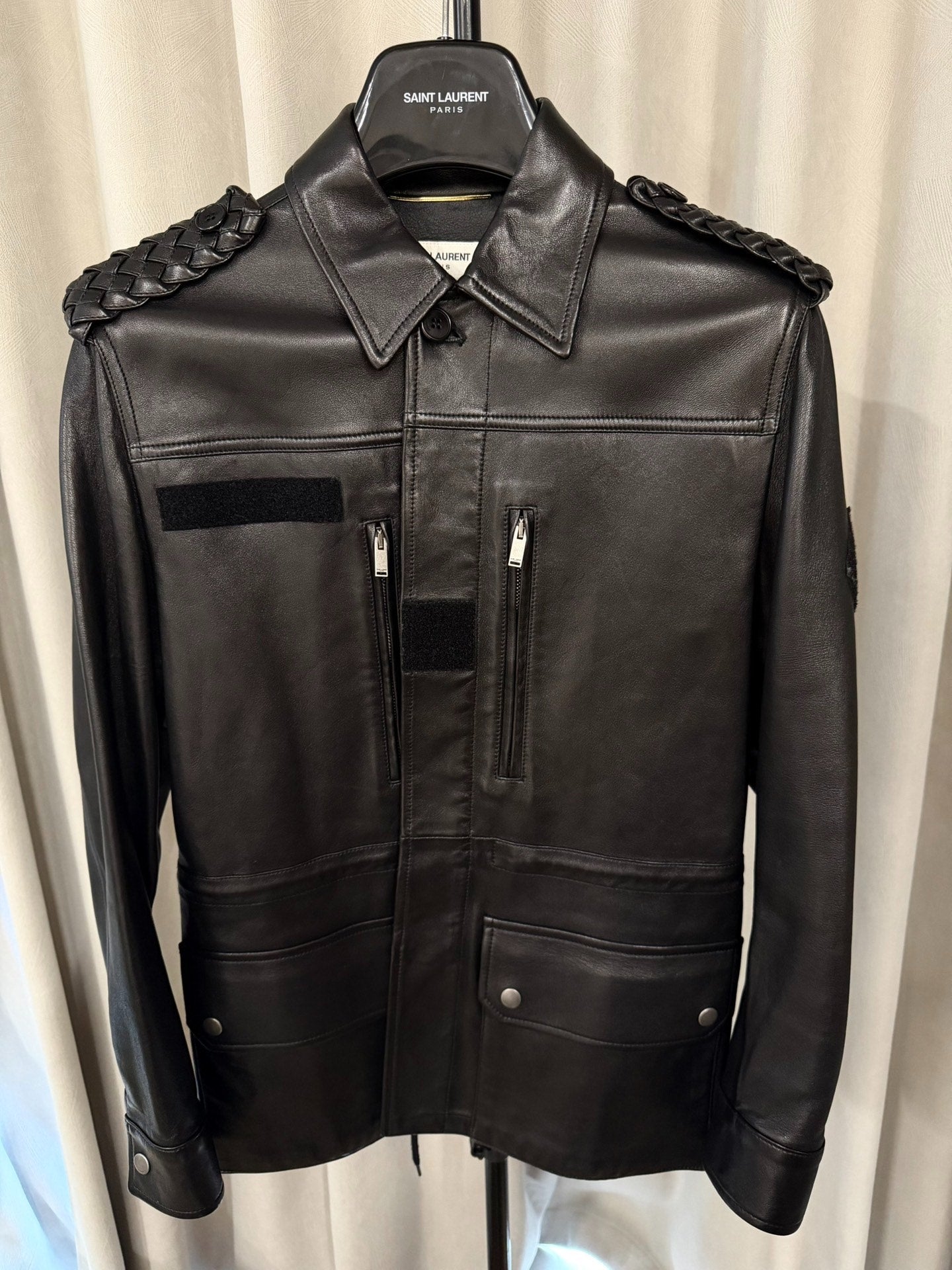 Saint Laurent 18FW Leather Hunting Jacket