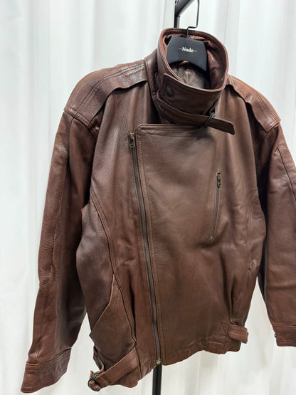 issey miyake men's leather short jacket
