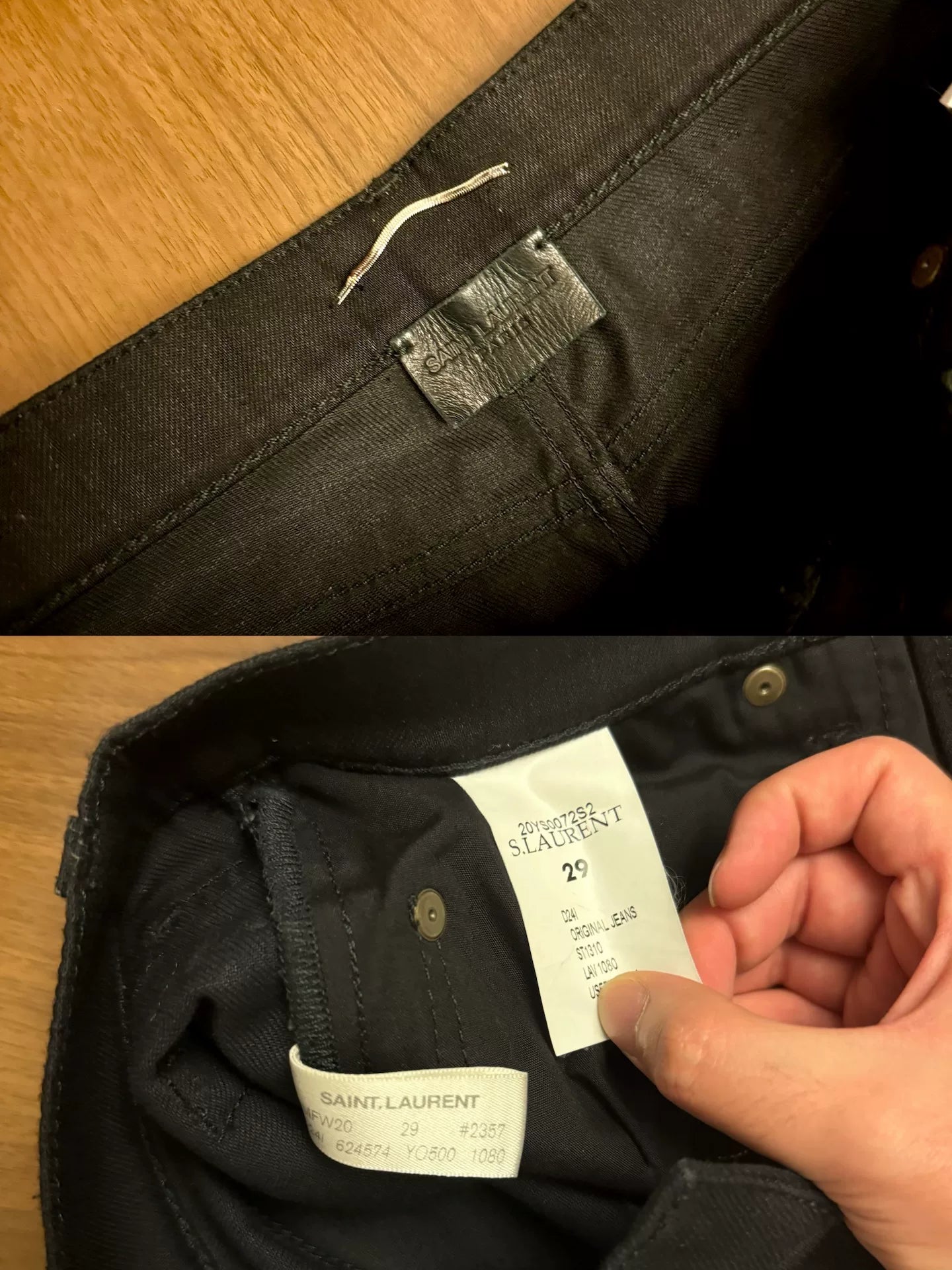 saint laurent high-waist wide-leg jeans