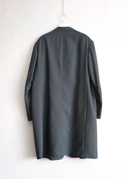yohji yamamoto long green blue coat