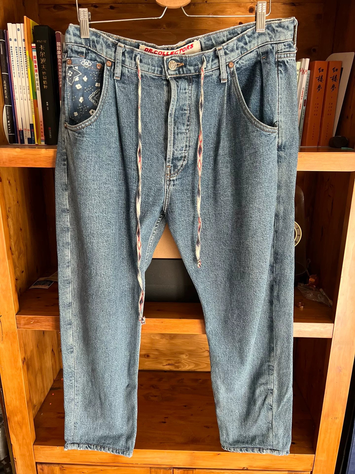 handcrafted indigo dyed relaxed fit denim pants