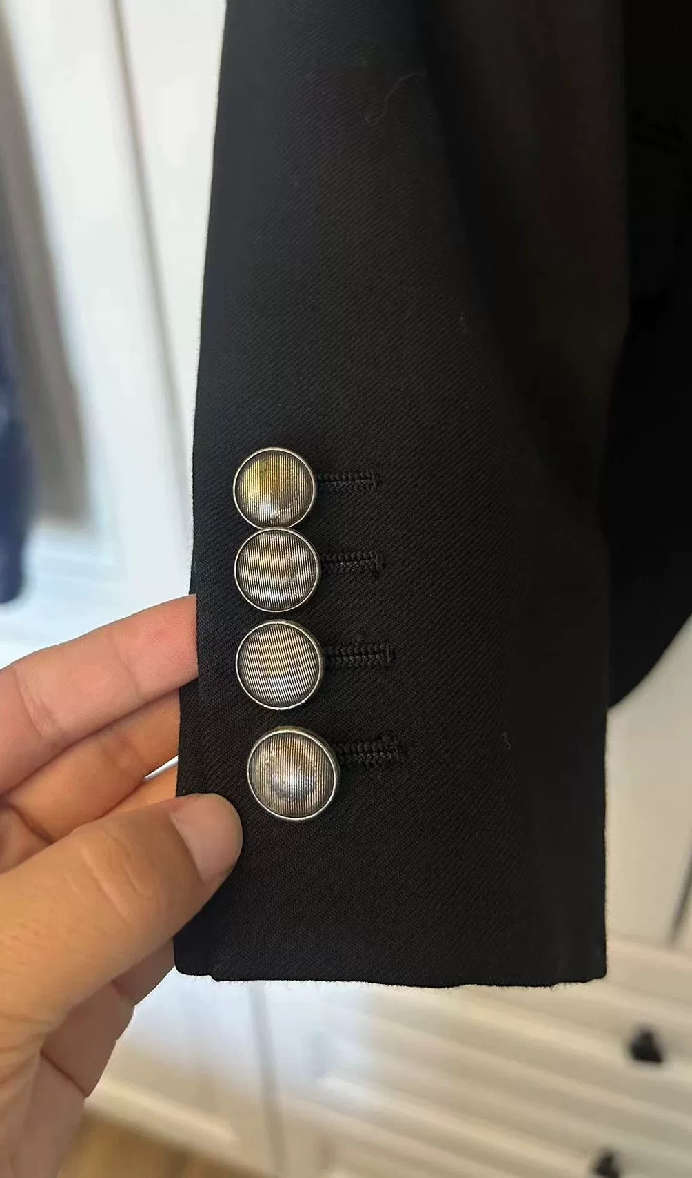 Saint Laurent Silver Button Blazer