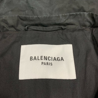 black balenciaga logo padded coat for men