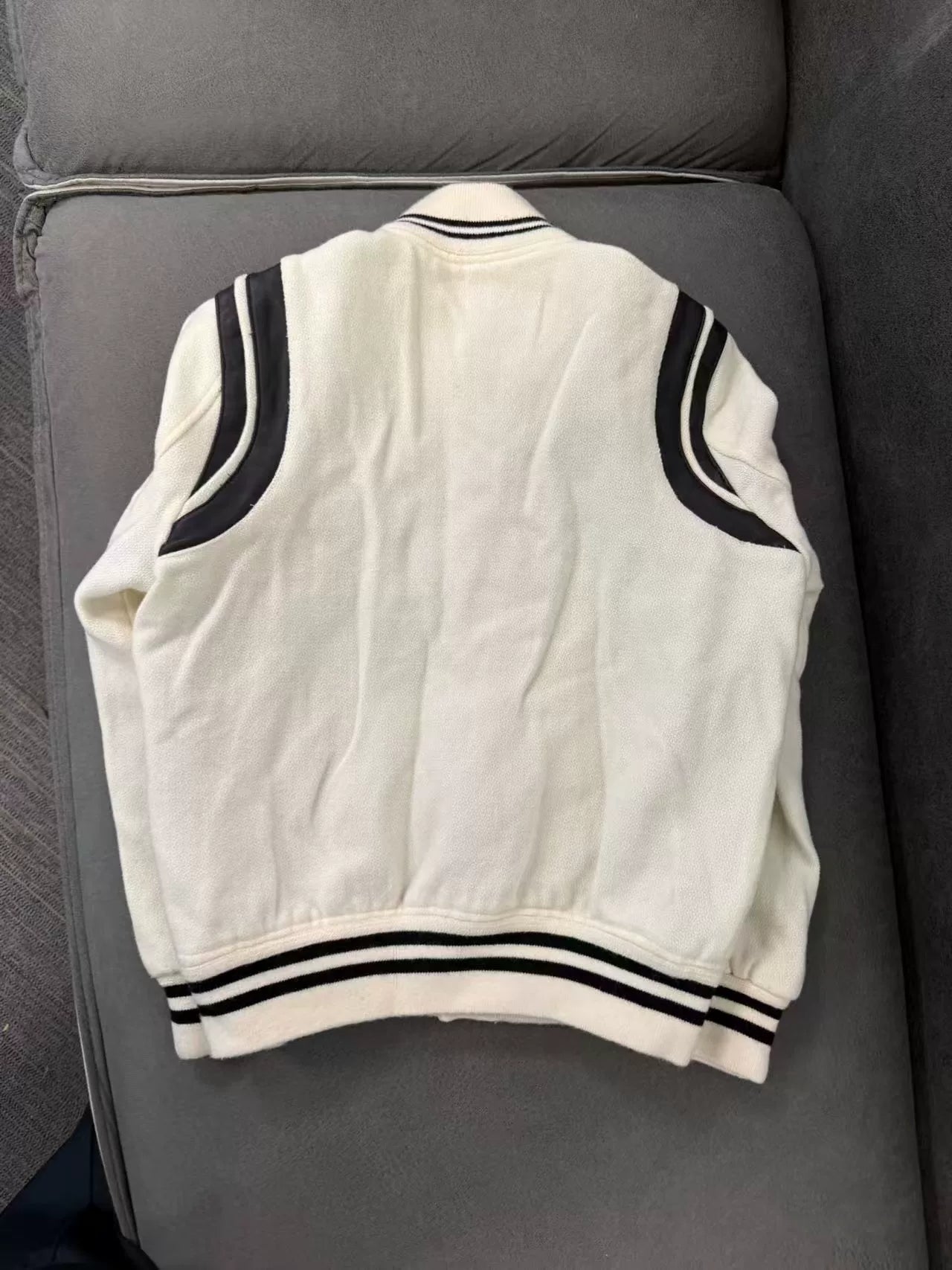 Saint Laurent White Varsity Jacket