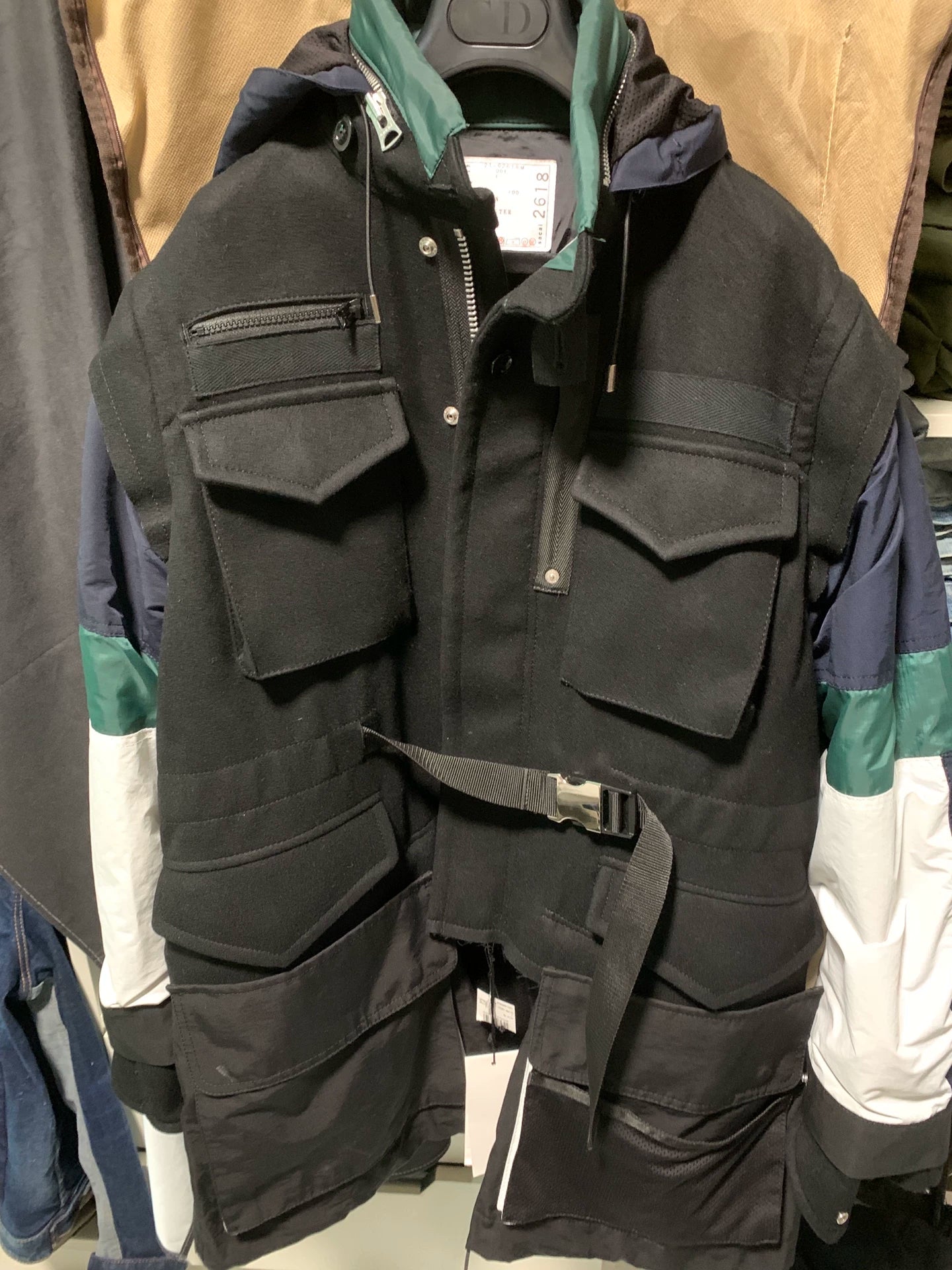 sacai autumn winter patchwork jacket