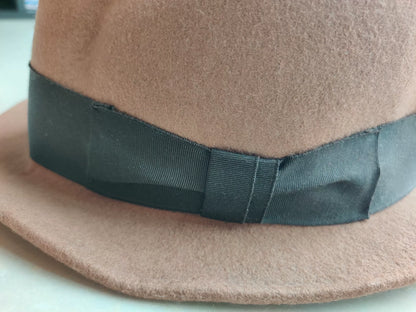 freewheelers brown fedora hat with black band
