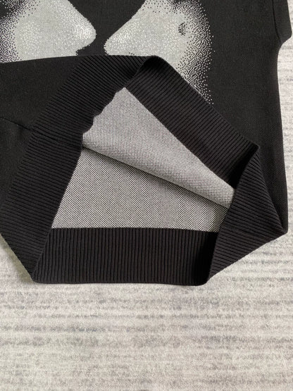 Kusikohc Graphic Knit Vest with Portrait Design