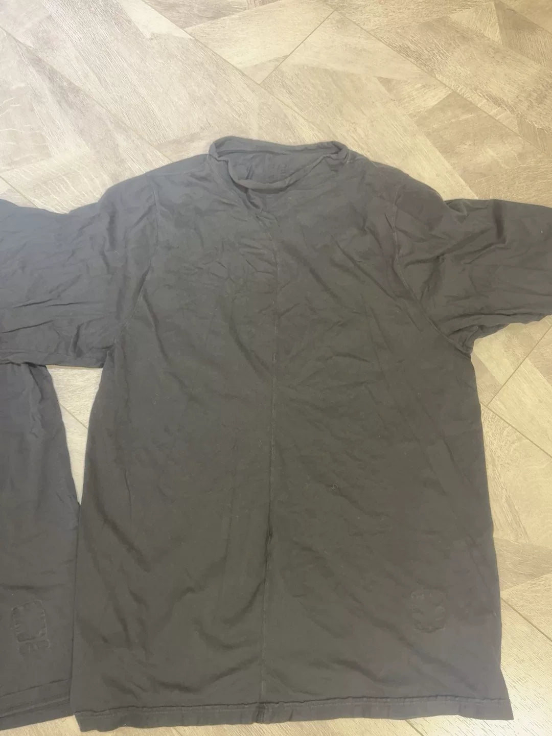 Rick Owens Black Deconstructed Short Sleeve Tee