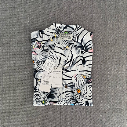 Wacko Maria White Tiger Hawaiian Shirt
