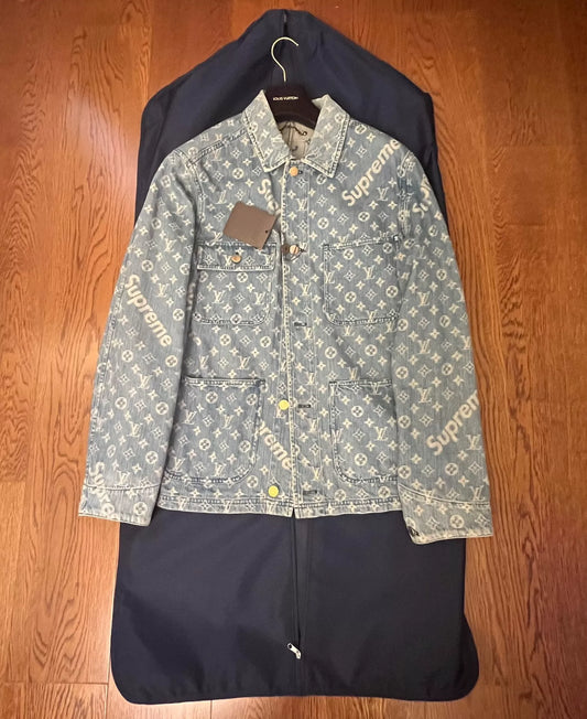 supreme lv denim jacket with tags