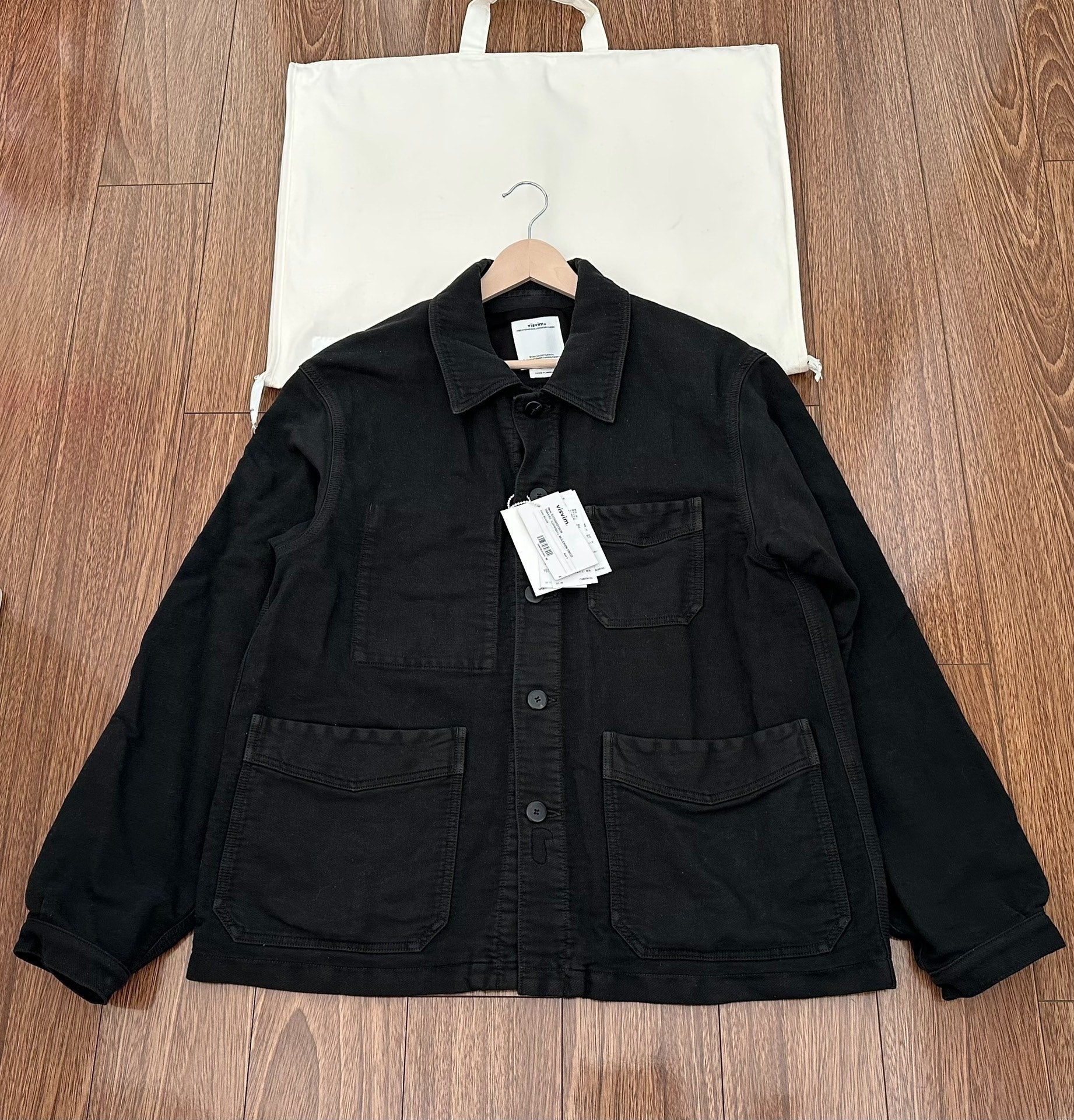 visvim travail coverall moleskin jacket black