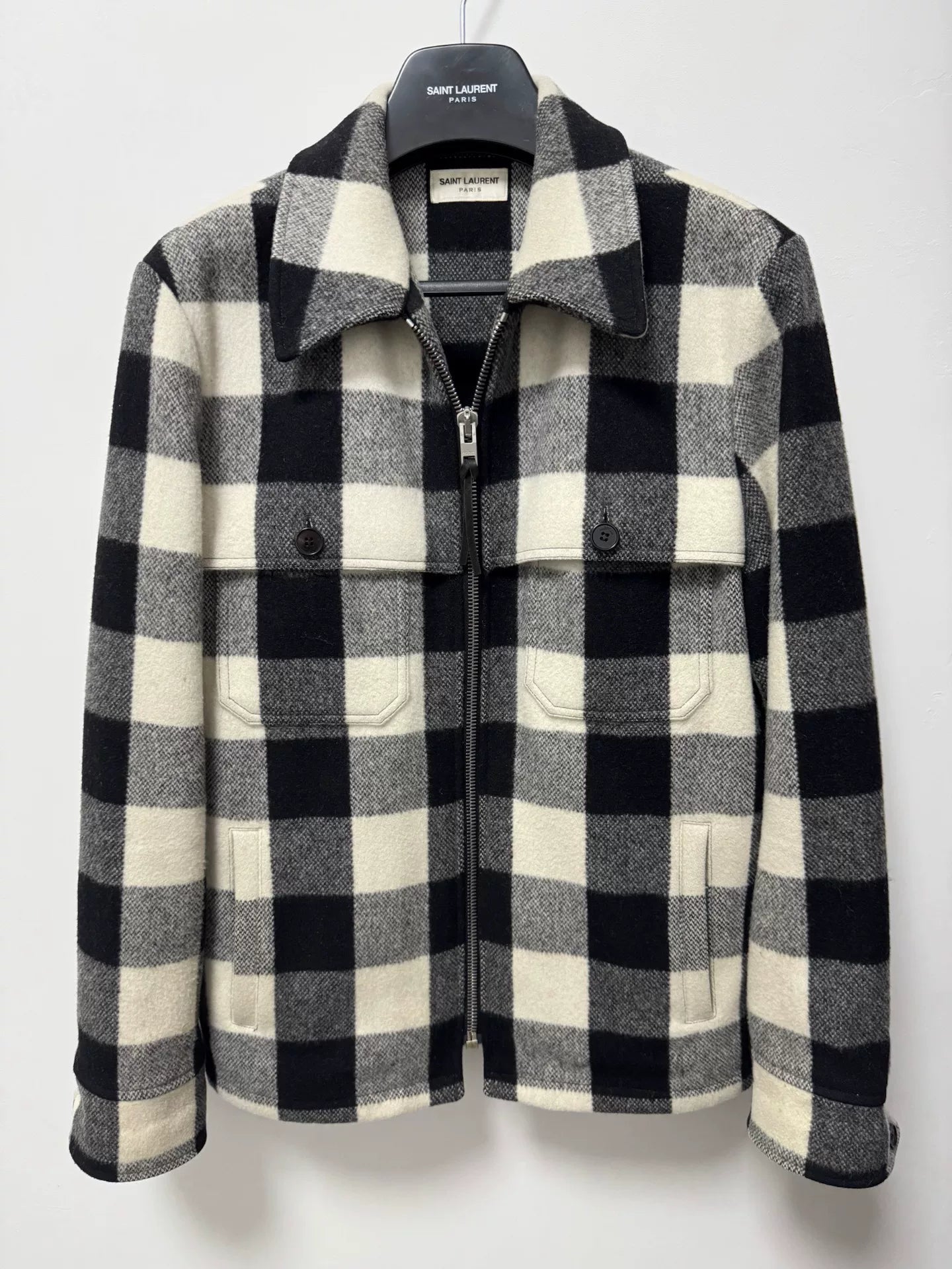 Saint Laurent Black White Plaid Jacket