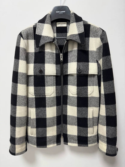 Saint Laurent Black White Plaid Jacket