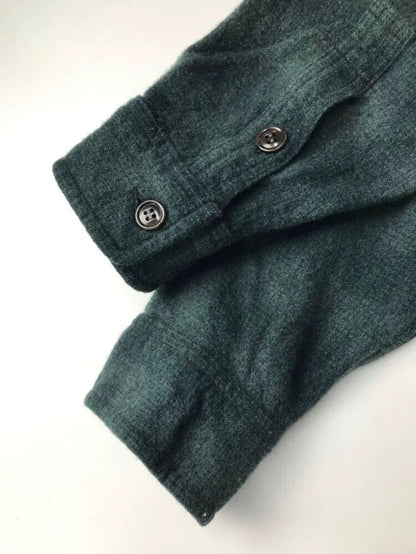 Freewheelers Wool Work Shirt Green Checkered