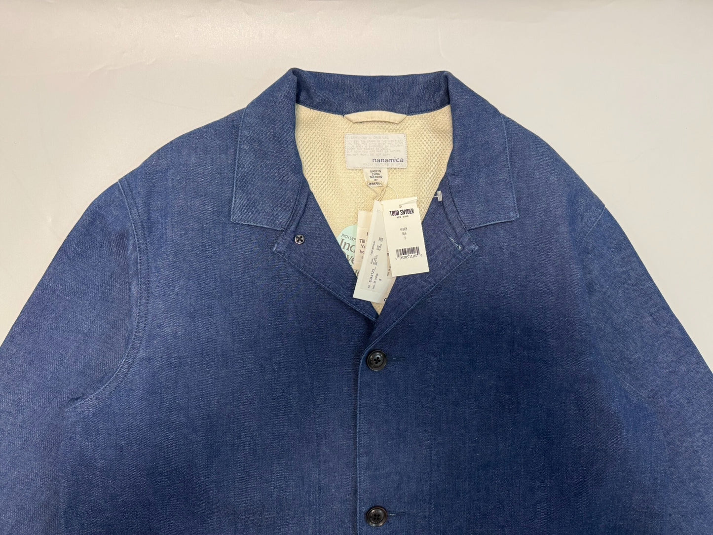 nanamica indigo oversized jacket