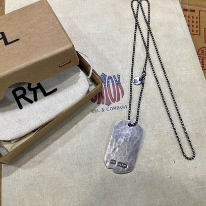 rrl silver dog tag necklace accessory