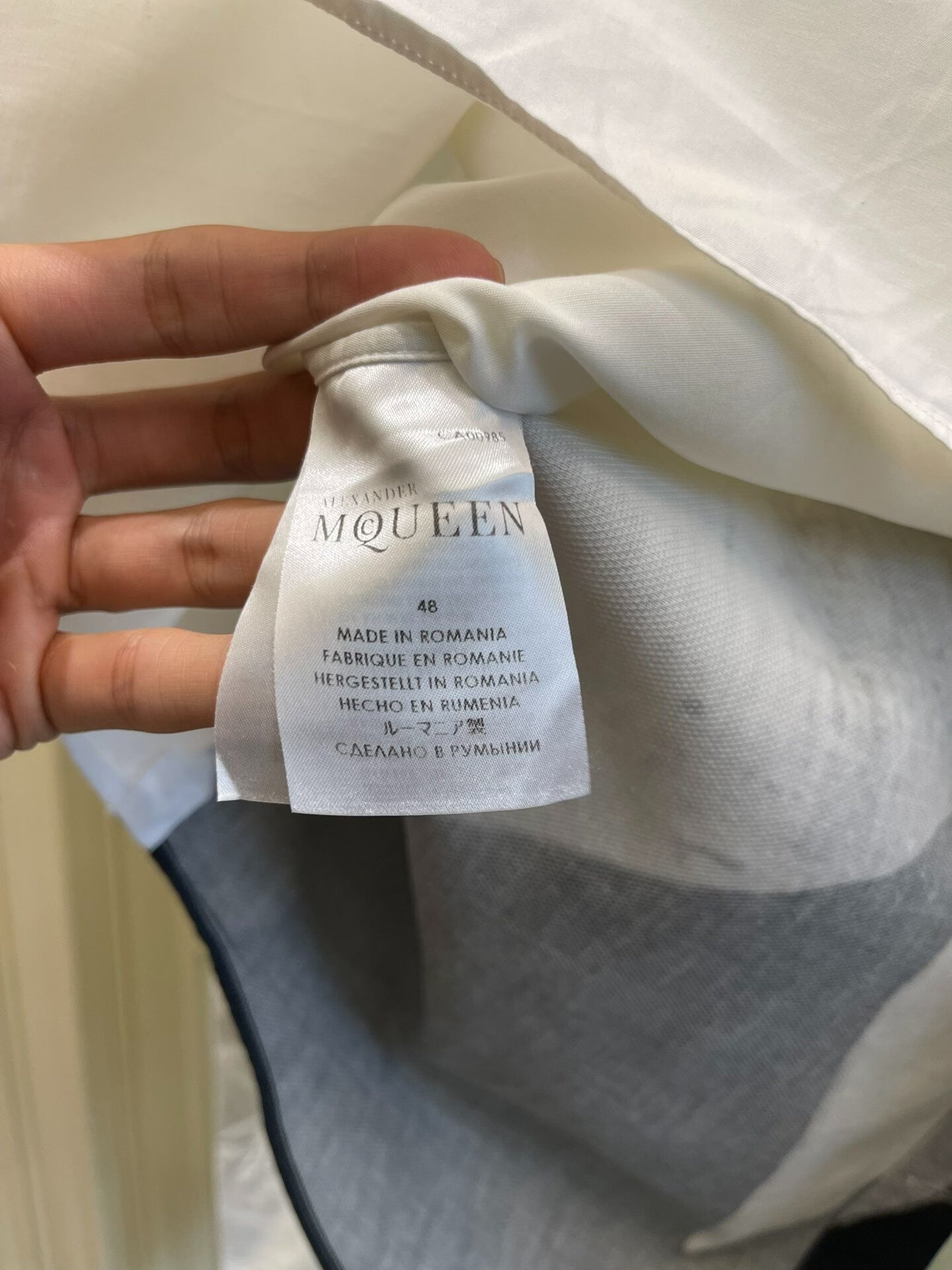 Alexander McQueen 2014 White Long Sleeve Shirt