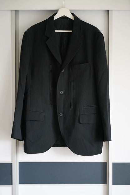 Yohji Yamamoto Black Pocket Zipper Suit