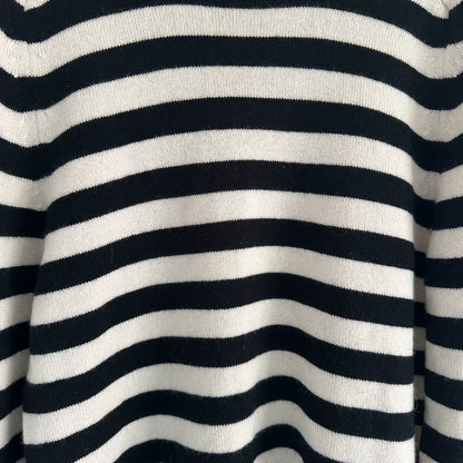 Saint Laurent Black White Striped Turtleneck