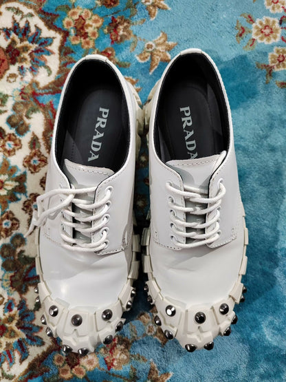 Prada Studded Chunky Derby Shoes