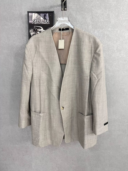 gray wool blazer with silk lining