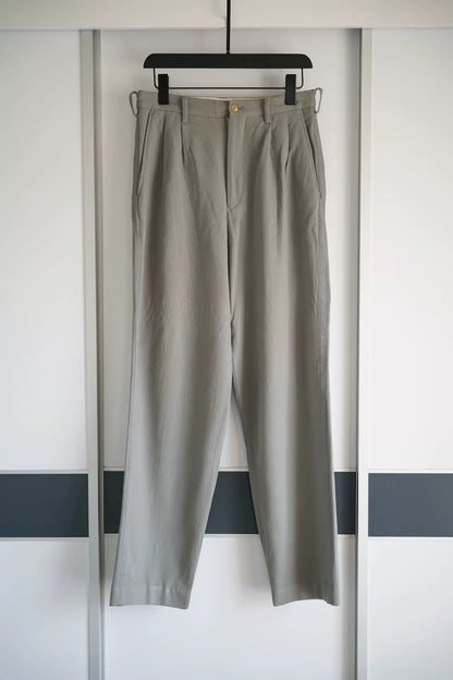 Yohji Yamamoto Gray Side Stripe Wool Pants