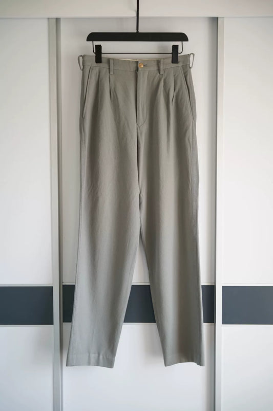 Yohji Yamamoto Gray Side Stripe Wool Pants