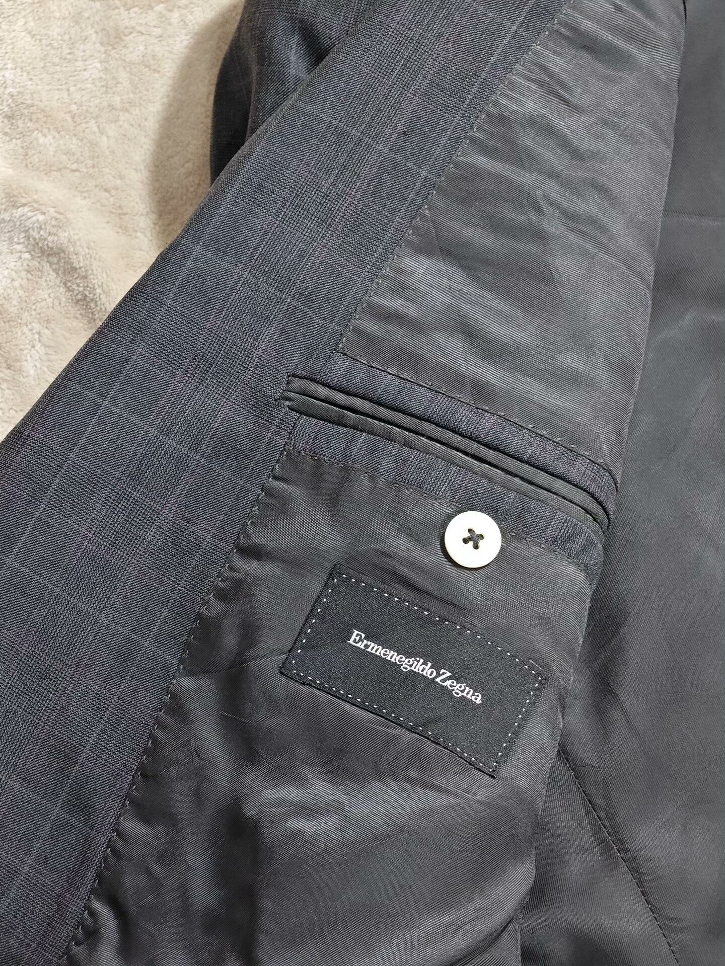 Zegna Gray Wool Blend Suit Jacket