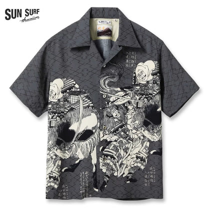 SUN SURF Hokusai Rayon Hawaiian Shirt