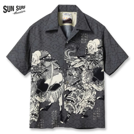 SUN SURF Hokusai Rayon Hawaiian Shirt