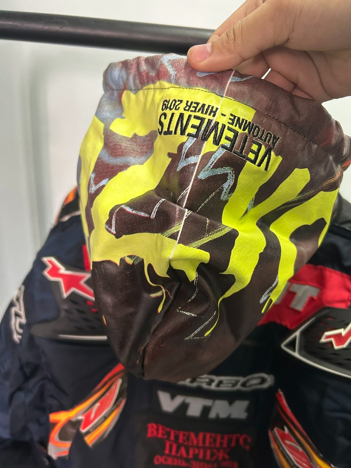 vetements x alpha bomber jacket with logos