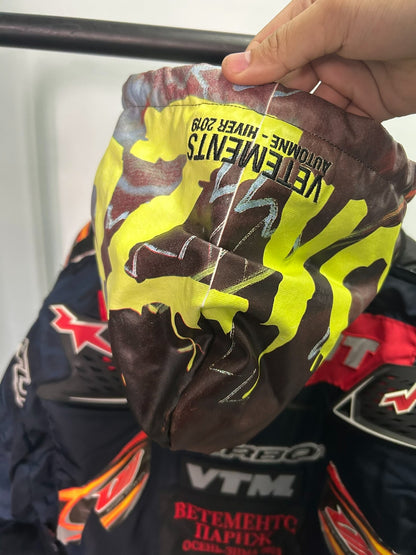 vetements x alpha bomber jacket with logos