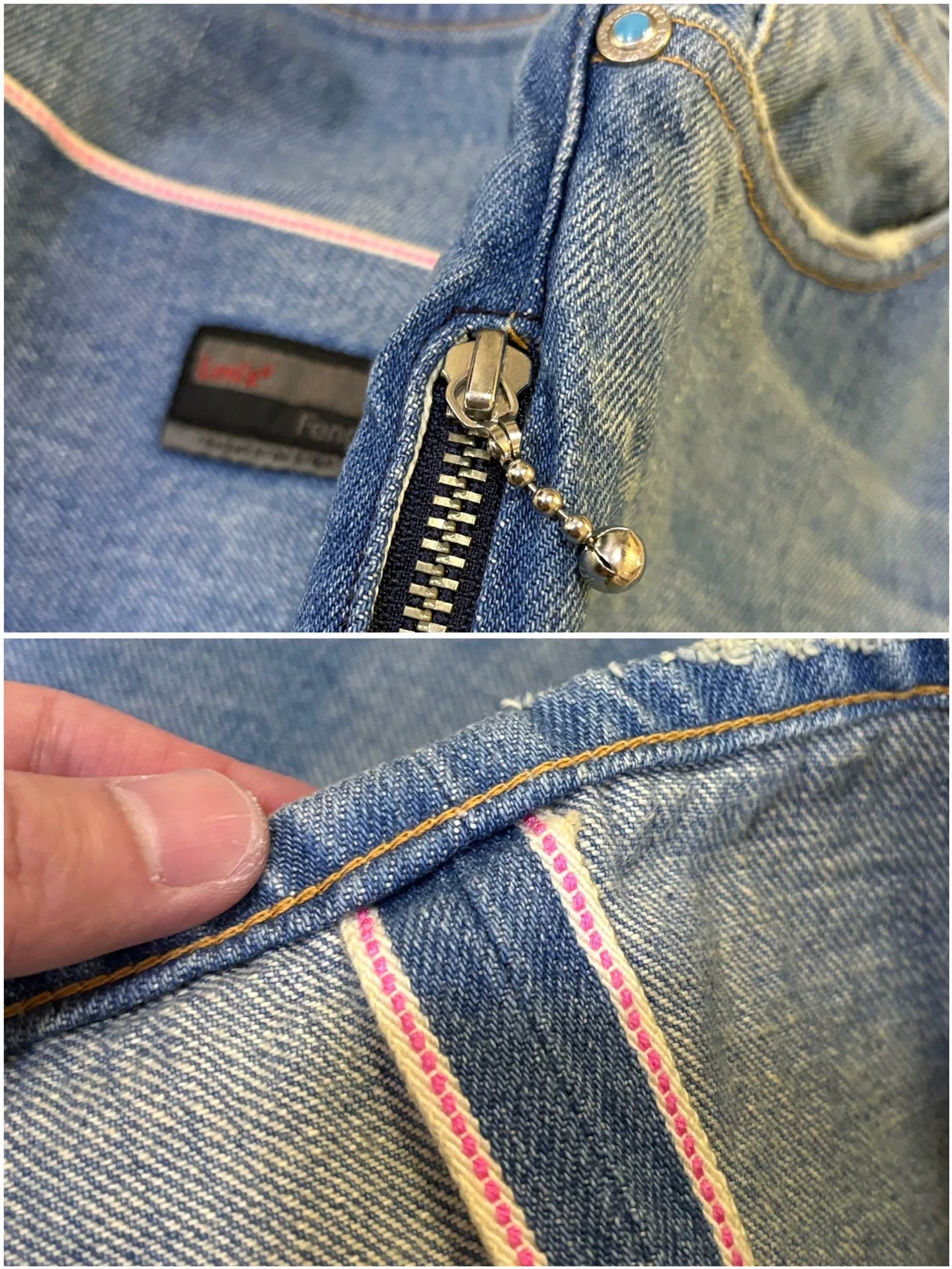 levis fenom turquoise distressed denim pants