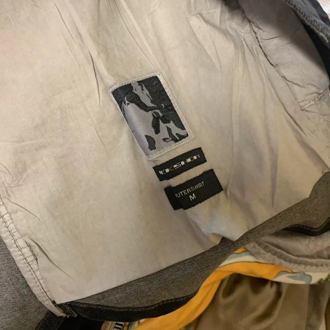 limited edition color block denim jacket