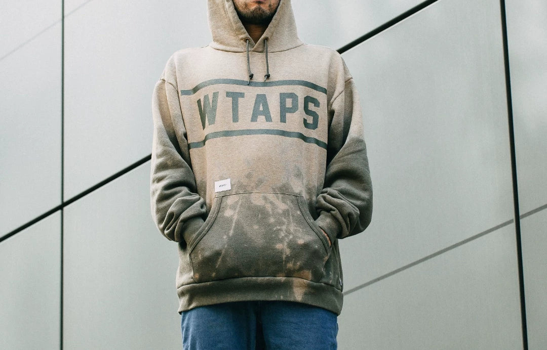 wtaps hooded sweatshirt with tie-dye design