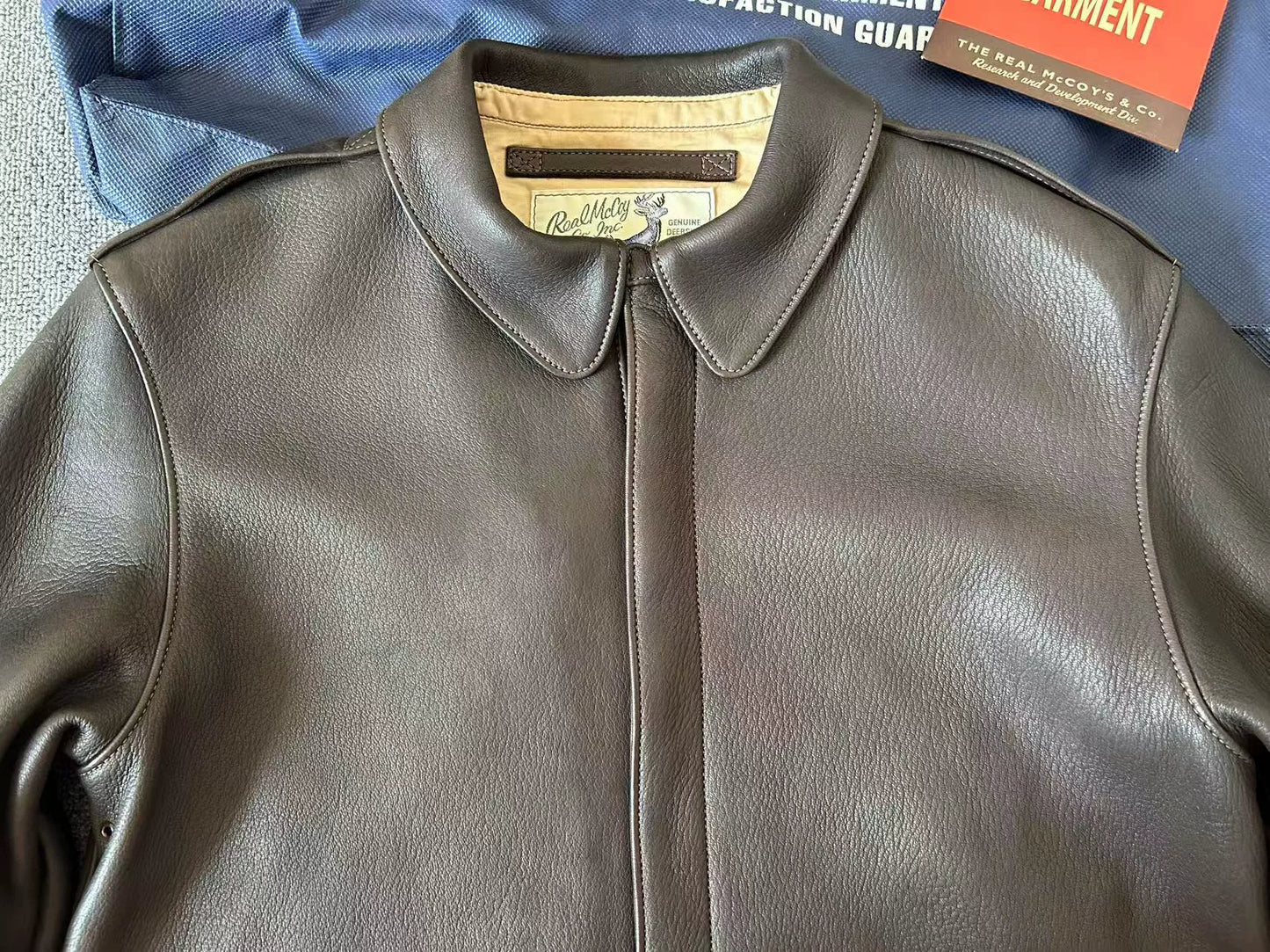 real mccoy a2 brown leather flight jacket