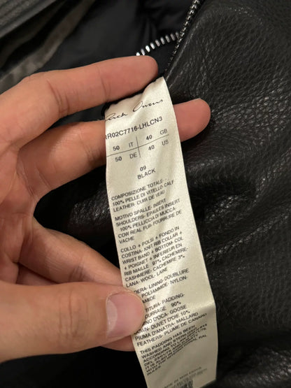 Rick Owens Horsehair Leather Down Jacket