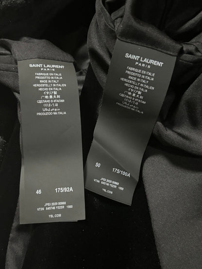 black velvet floral blazer by Saint Laurent