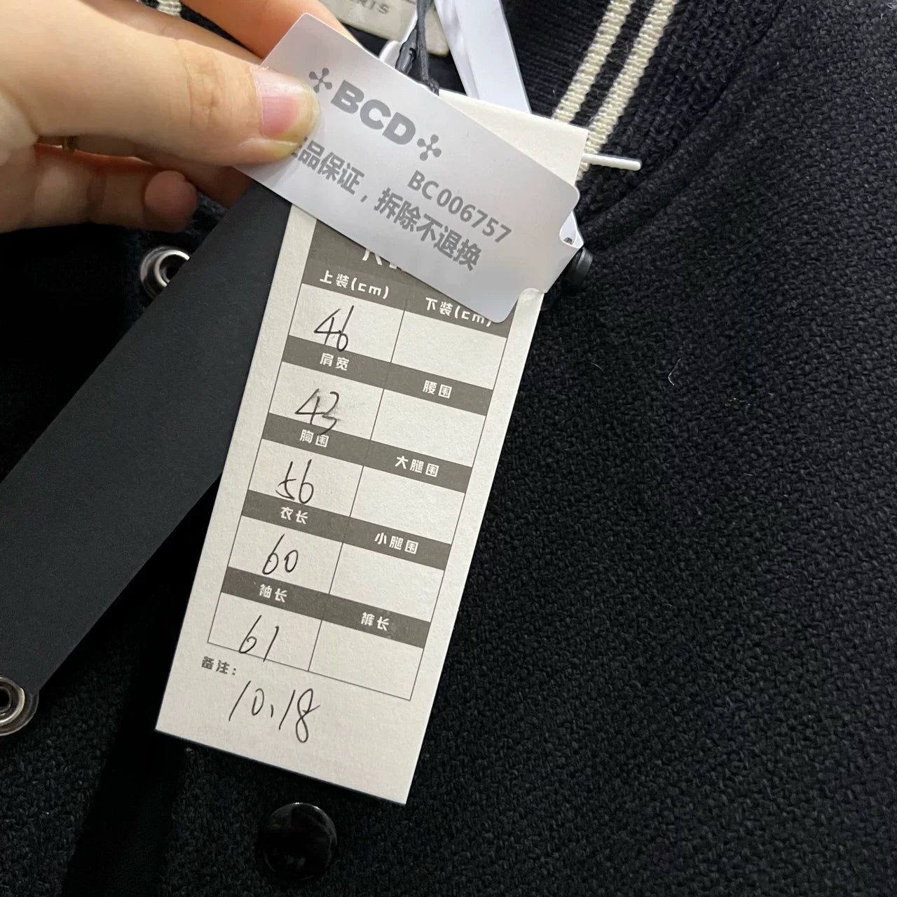 Saint Laurent SLP Black White Baseball Jacket